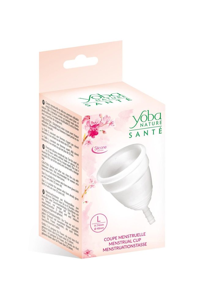 Kubeczek menstruacyjny Yoba silikonowy biały L 77 mm