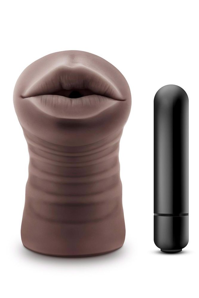 Masturbator wibrujący Krystal Blush brązowy