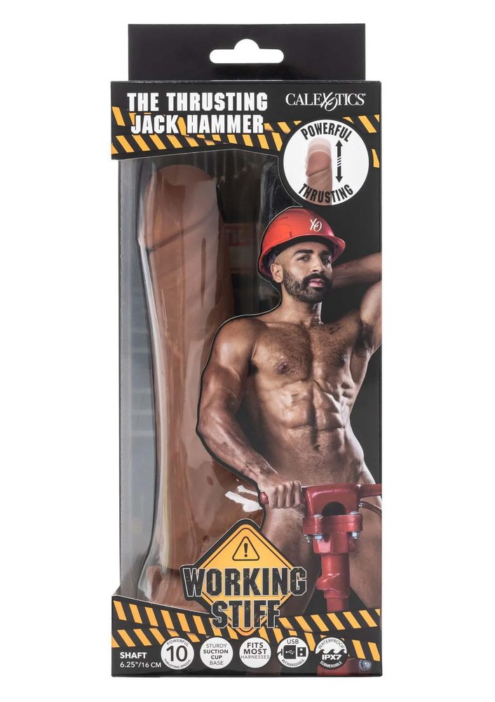 Wibrator realistyczny Thrusting Jack Hammer Calexotics karmelowy 21 cm