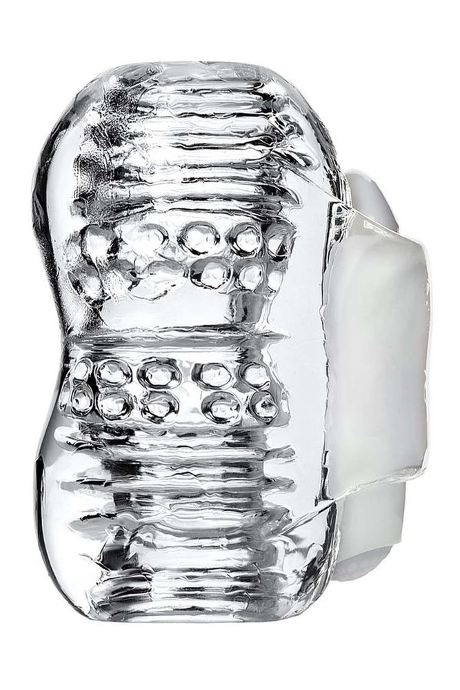 Wibrujący masturbator Lingam Khani transparentny 9 cm
