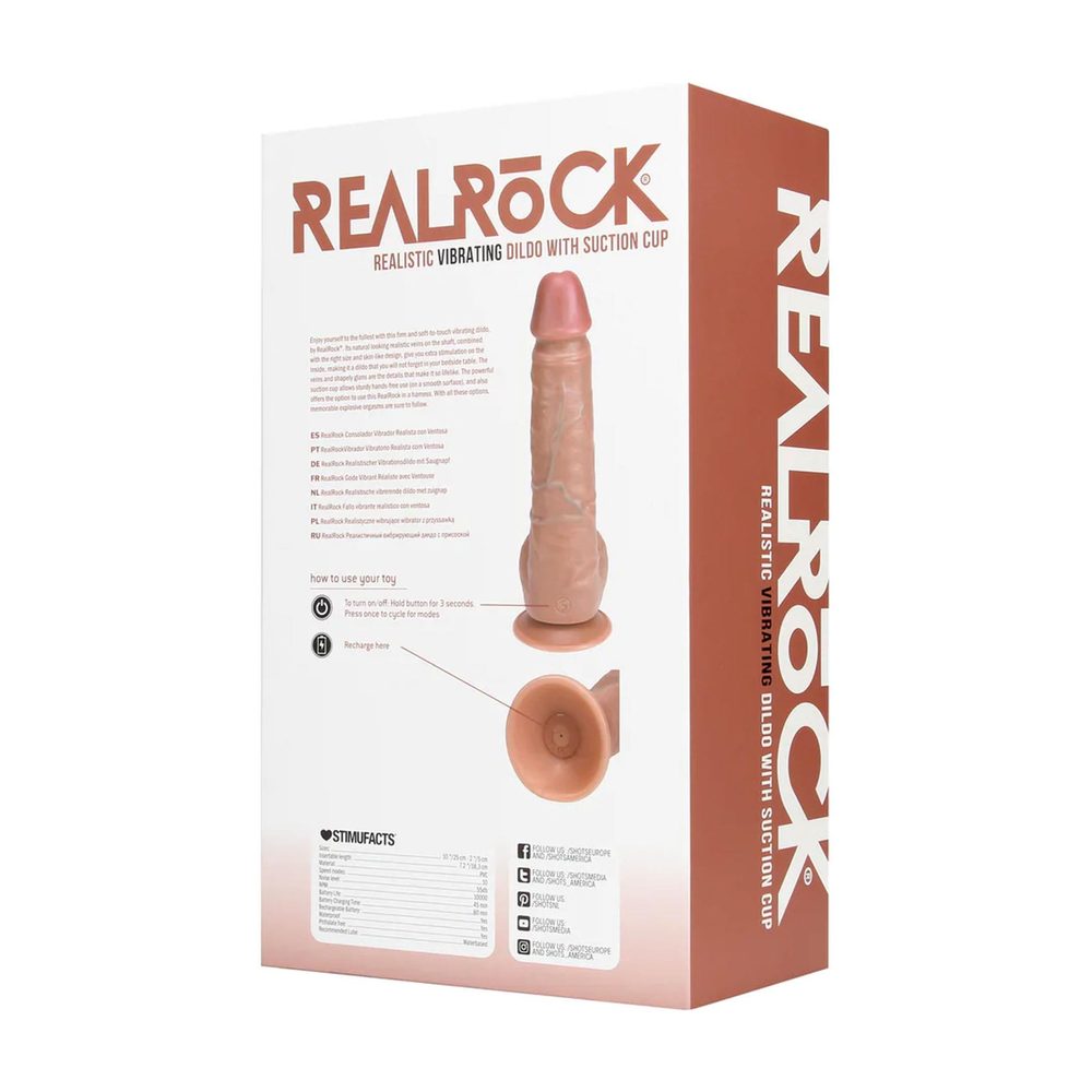Wibrator realistyczny RealRock z moszną cielisty 25 cm