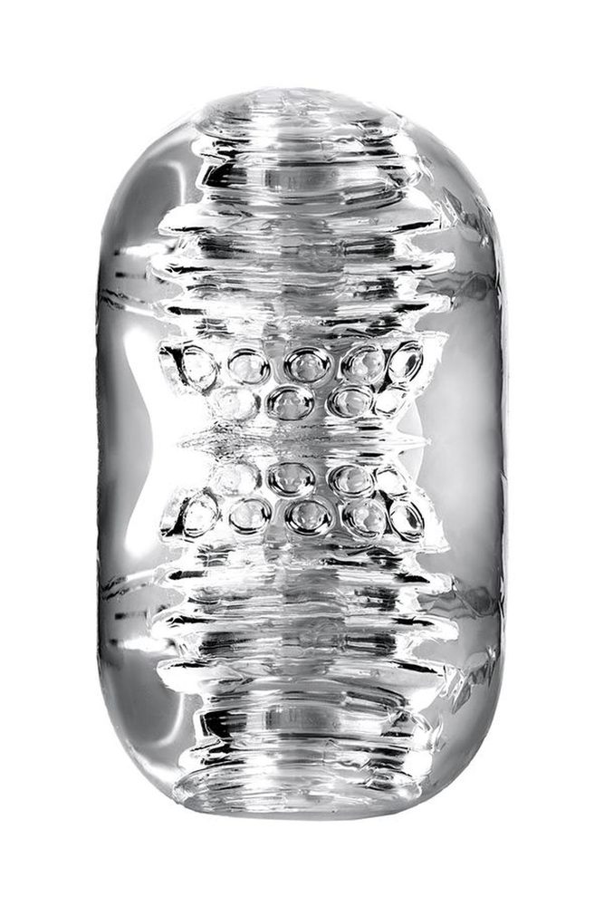 Wibrujący masturbator Lingam Khani transparentny 9 cm