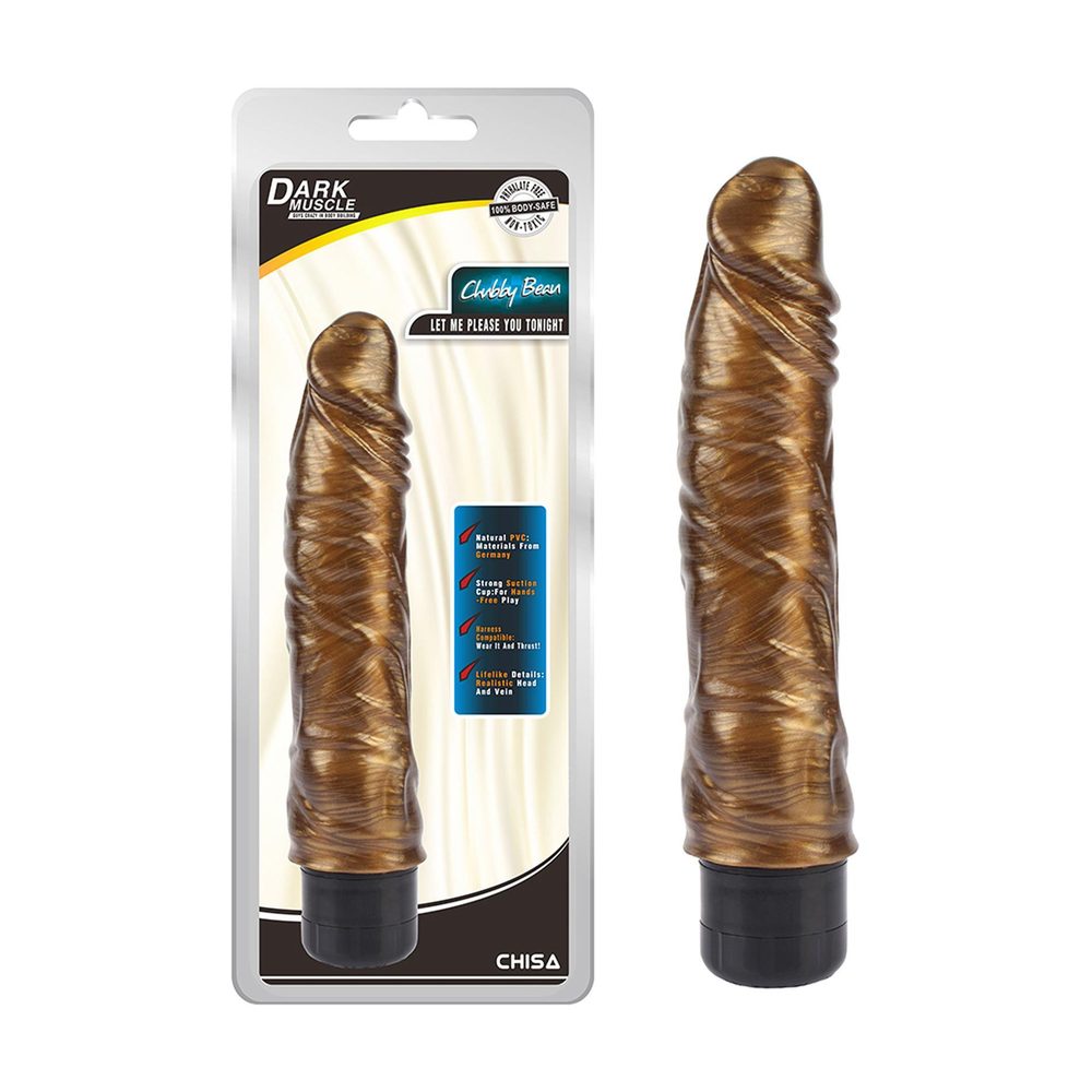 Wibrator realistyczny Chubby Beau Gold złoty DarkMuscle 22 cm