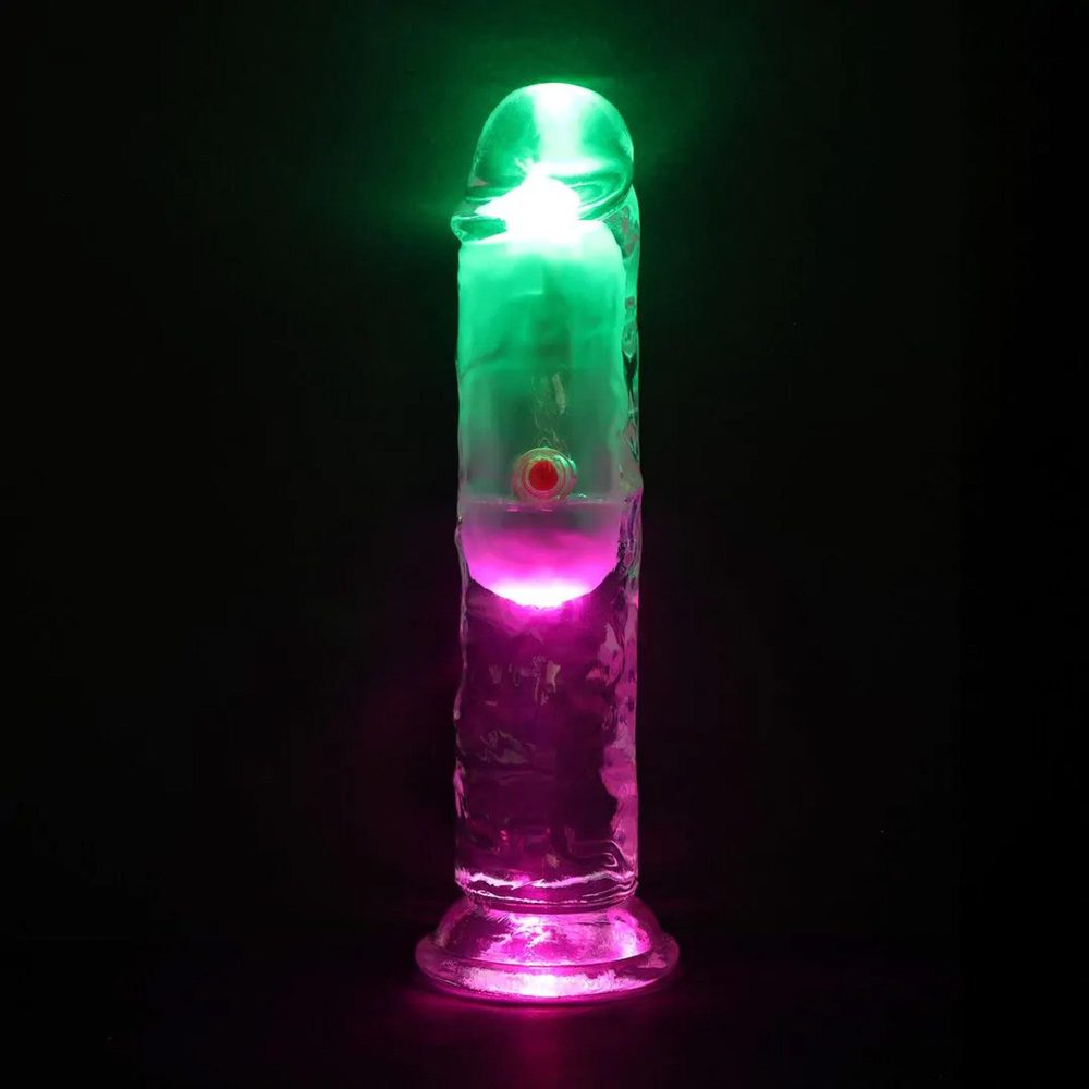 Wibrator LED RealRock przezroczysty TPE 16,5 cm