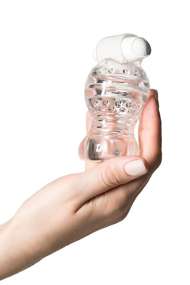 Masturbator wibrujący Lingam Shakti transparentny 9 cm