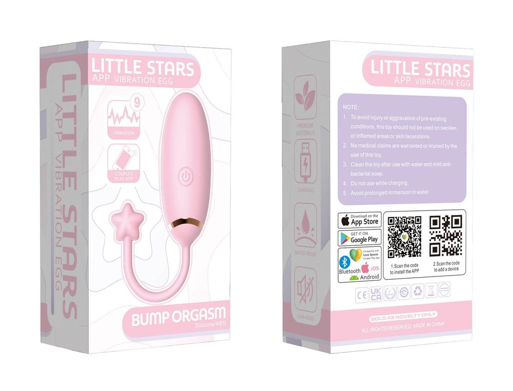 Jajko wibrujące z aplikacją B Series Cute silikonowe 8 cm