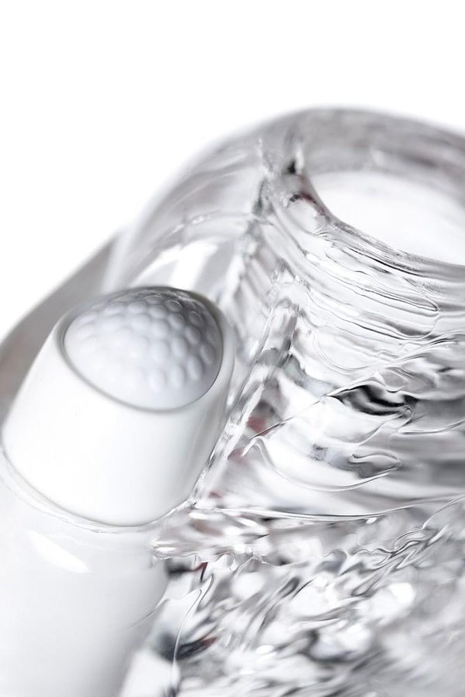 Wibrujący masturbator Lingam Khani transparentny 9 cm