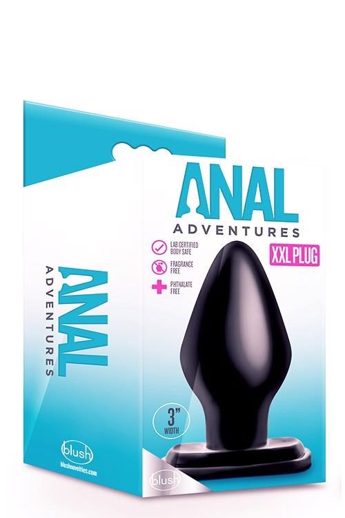 Korek analny Blush Anal Adventures XXL PVC czarny 15 cm