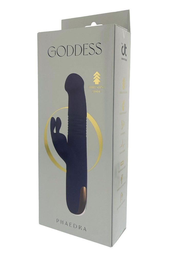 Wibrator króliczek Dreamtoys Goddess Phaedra ciemnoniebieski USB 22 cm