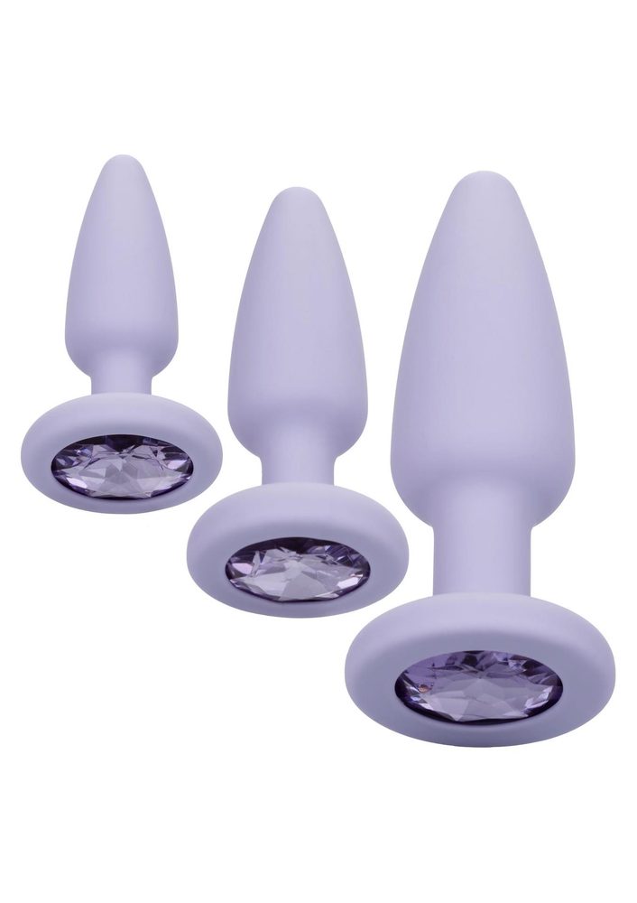 Zestaw korków analnych Crystal Booty Calexotics fioletowy