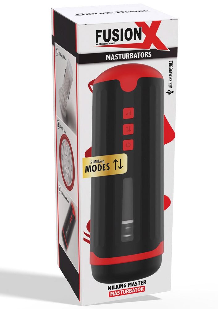Masturbator Milking Master z ruchami dojenia Hidden Desire czarny