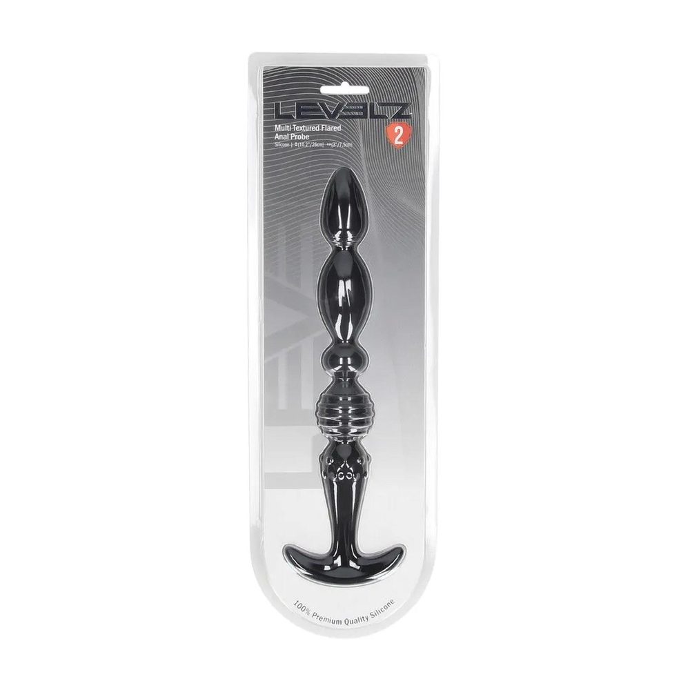 Sonda analna wieloteksturowa Levelz silikonowa czarna 26cm