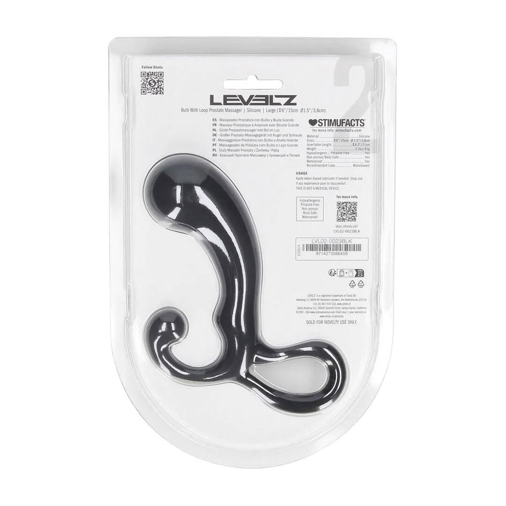 Masażer prostaty silikonowy Levelz L czarny 15 cm