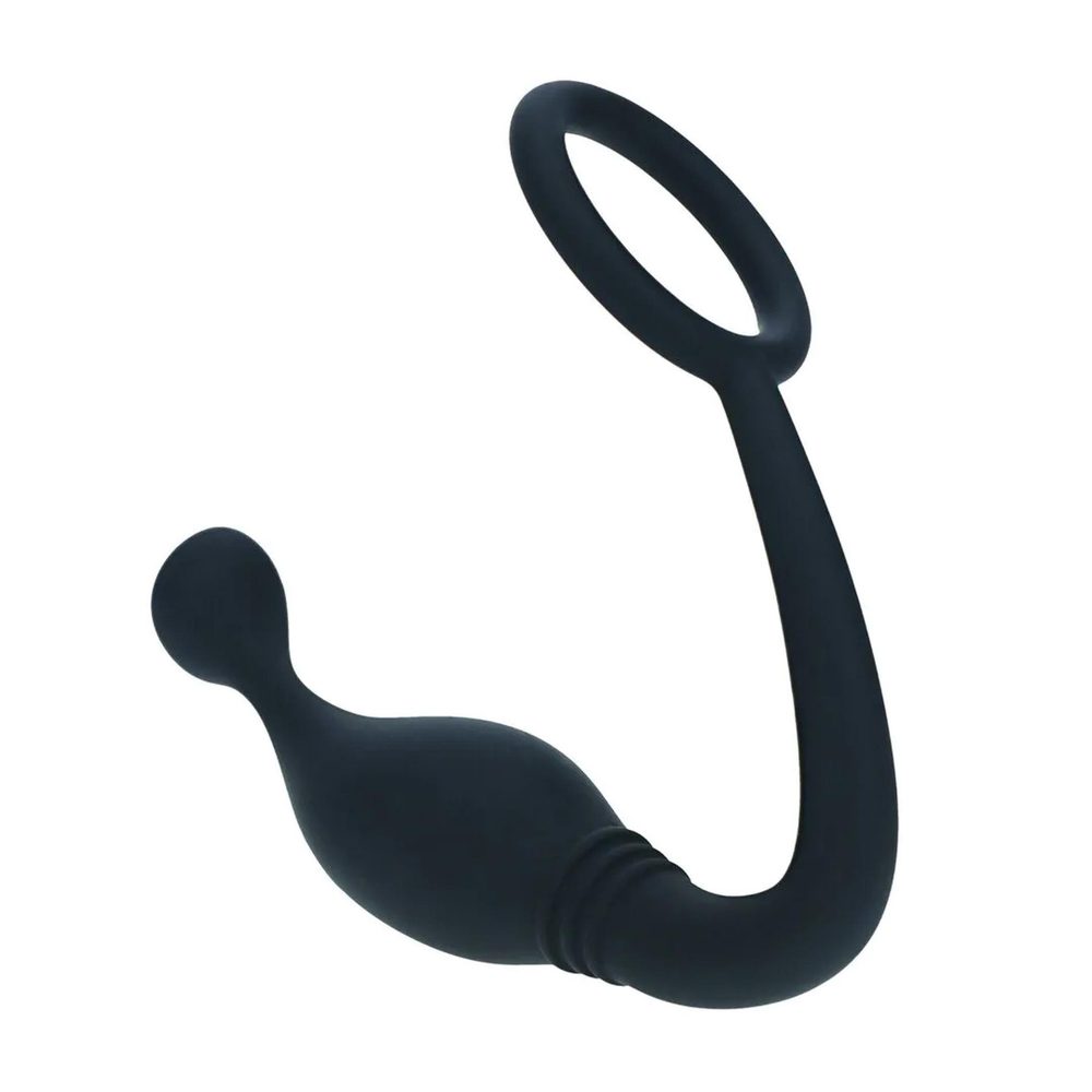 Pierścień erekcyjny silikonowy z stymulatorem prostaty Levelz S czarny 11cm