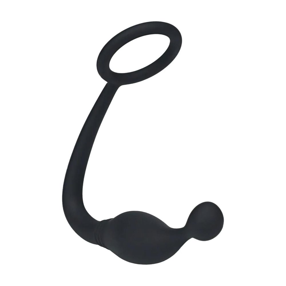 Pierścień erekcyjny silikonowy z stymulatorem prostaty Levelz S czarny 11cm