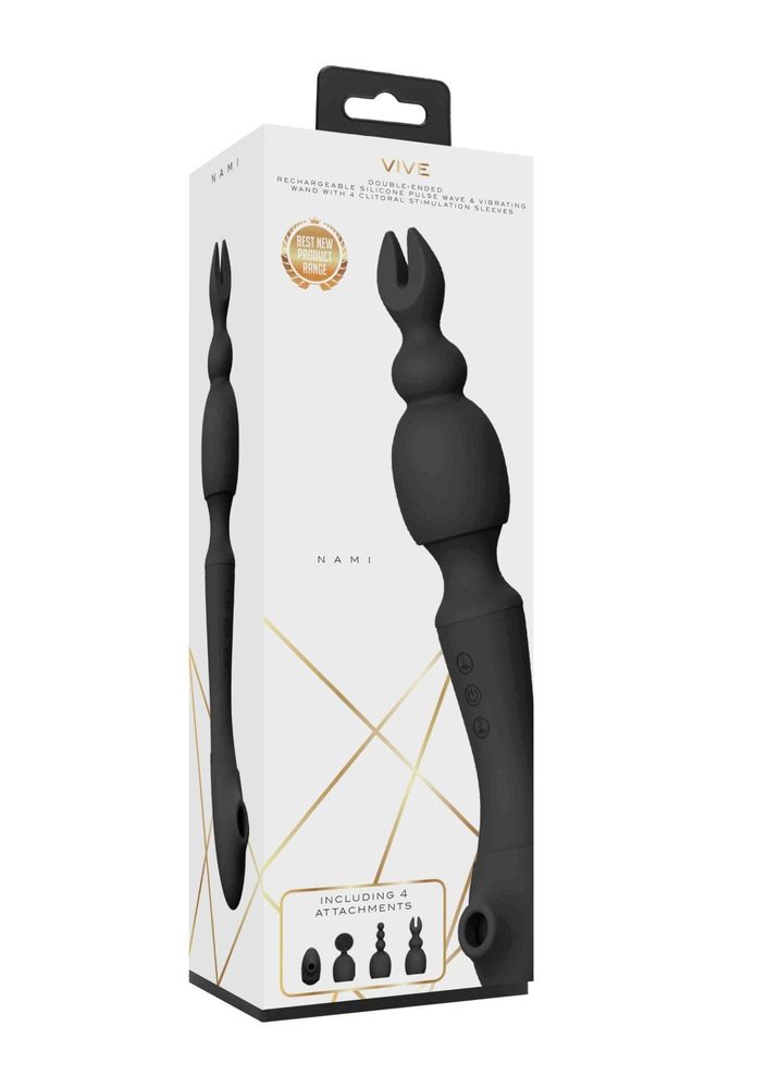 Stymulator łechtaczki Vive Nami czarny silikonowy USB