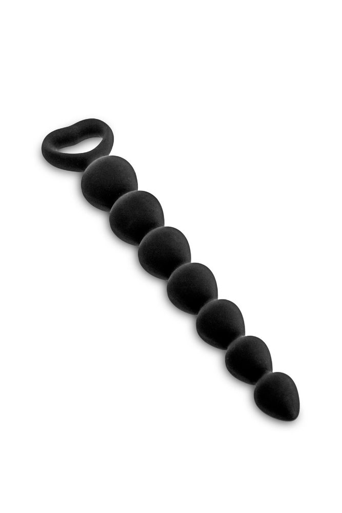 Pręt analny siedmiopoziomowy silikonowy Glamy czarny mały 18 cm