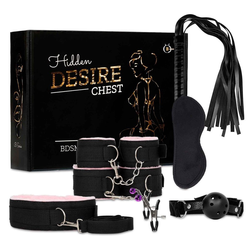 Zestaw kajdanek BDSM Fetish B Series z różowym futerkiem