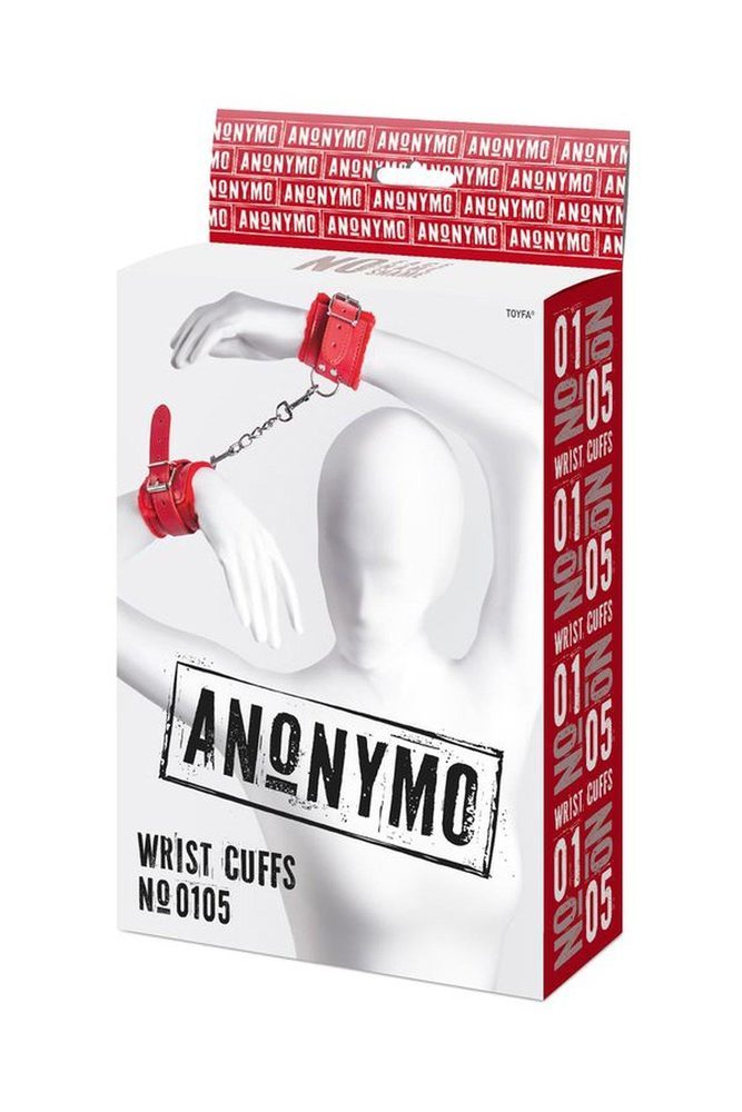 Kajdanki skórzane Anonymo czerwone 27 cm