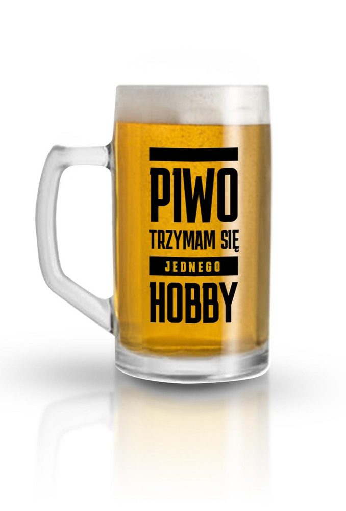 Kufel szklany 500ml Piwo Trzymam się Jednego Hobby House of Mugs