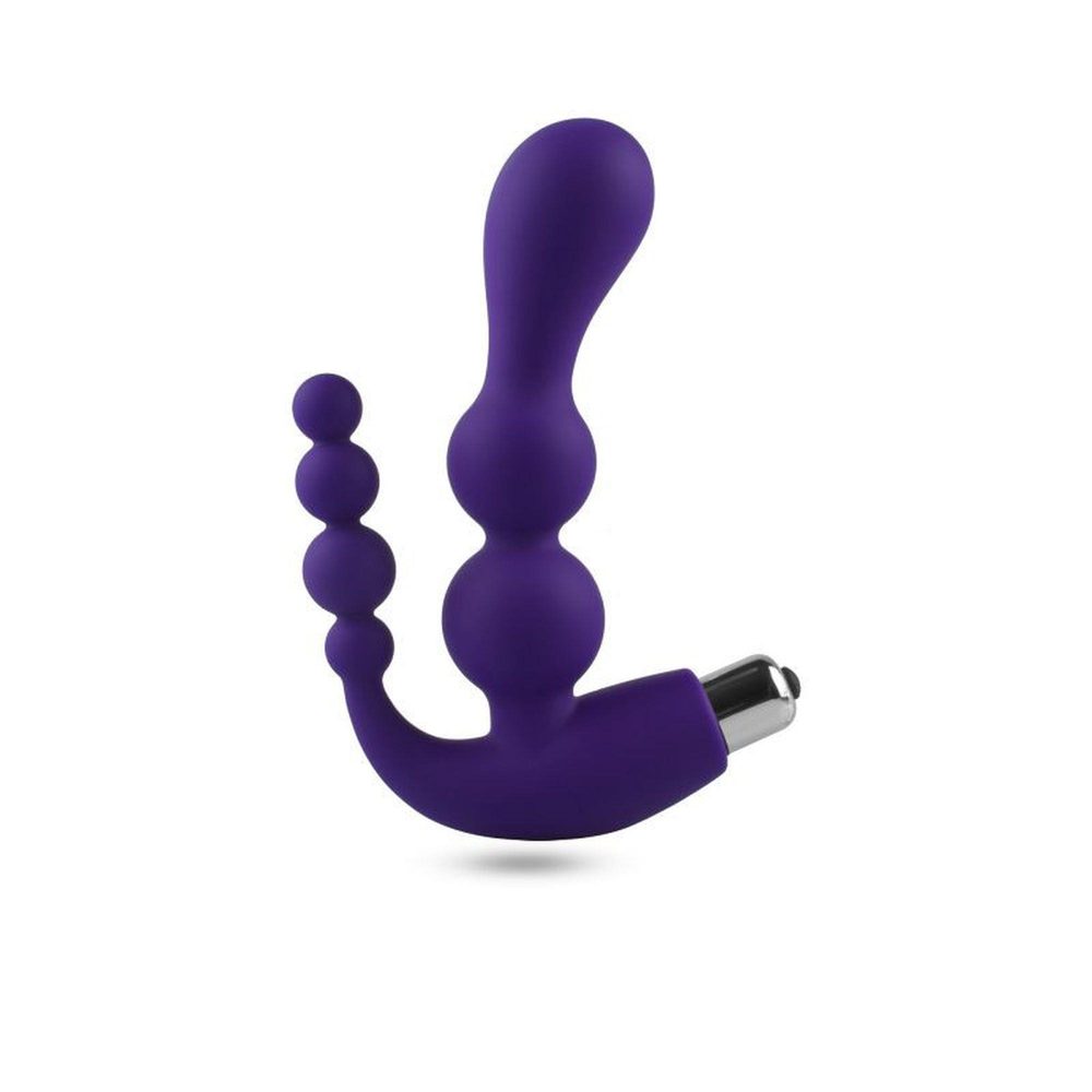Wibrujący masażer prostaty silikonowy fioletowy 15,5 cm