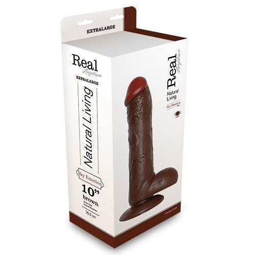 Wibrator realistyczny Real Rapture brązowy 28,5 cm