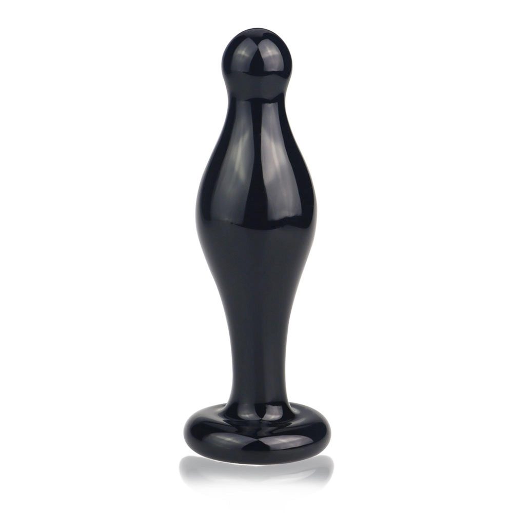 Korek analny szklany Lovetoy Romance czarny 11 cm