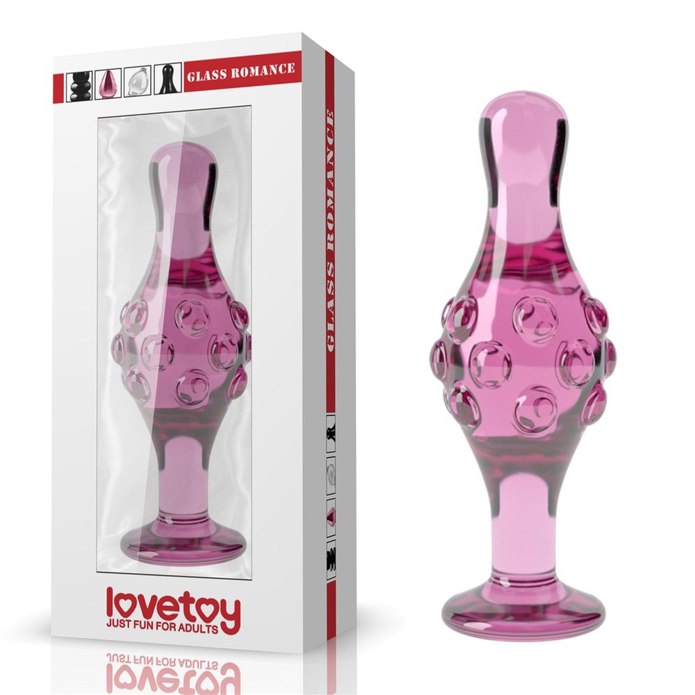 Szklany korek analny Lovetoy Romance różowy 11 cm