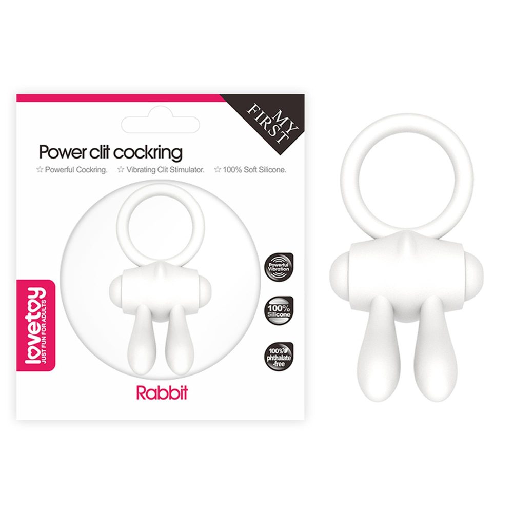Pierścień wibrujący Lovetoy silikonowy biały 7.5 cm