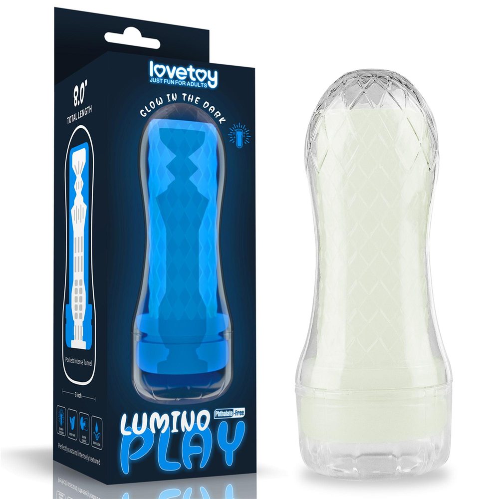 Masturbator Lumino Play świecący Lovetoy biały 20 cm