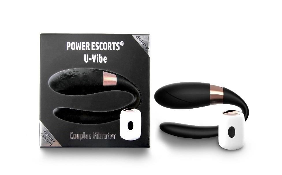 Wibrator parowy UVibe Power Escorts czarny z pilotem 7 funkcji