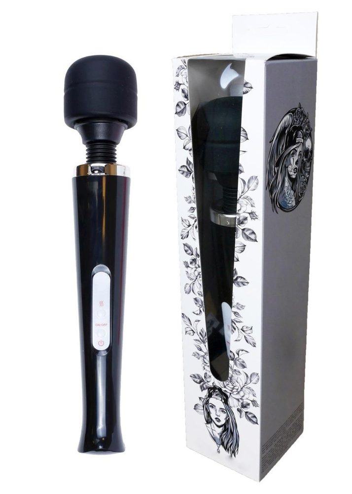 Stymulator łechtaczki Magic Wand silikonowy czarny USB 10 funkcji