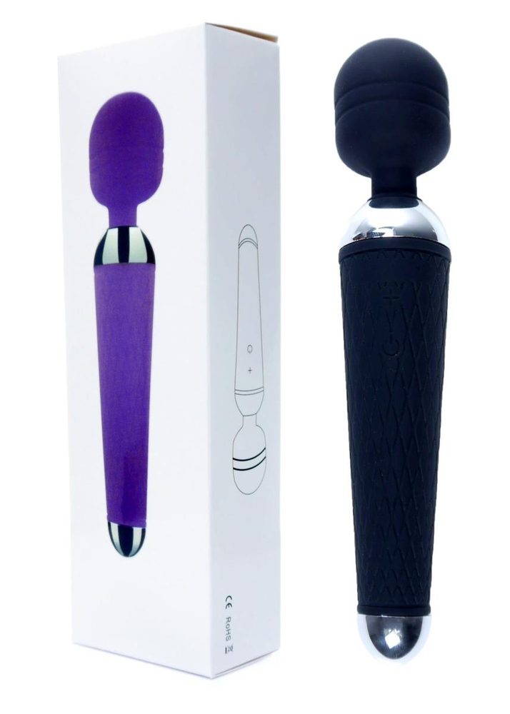 Silikonowy stymulator wand USB czarny 10 funkcji B Series Magic