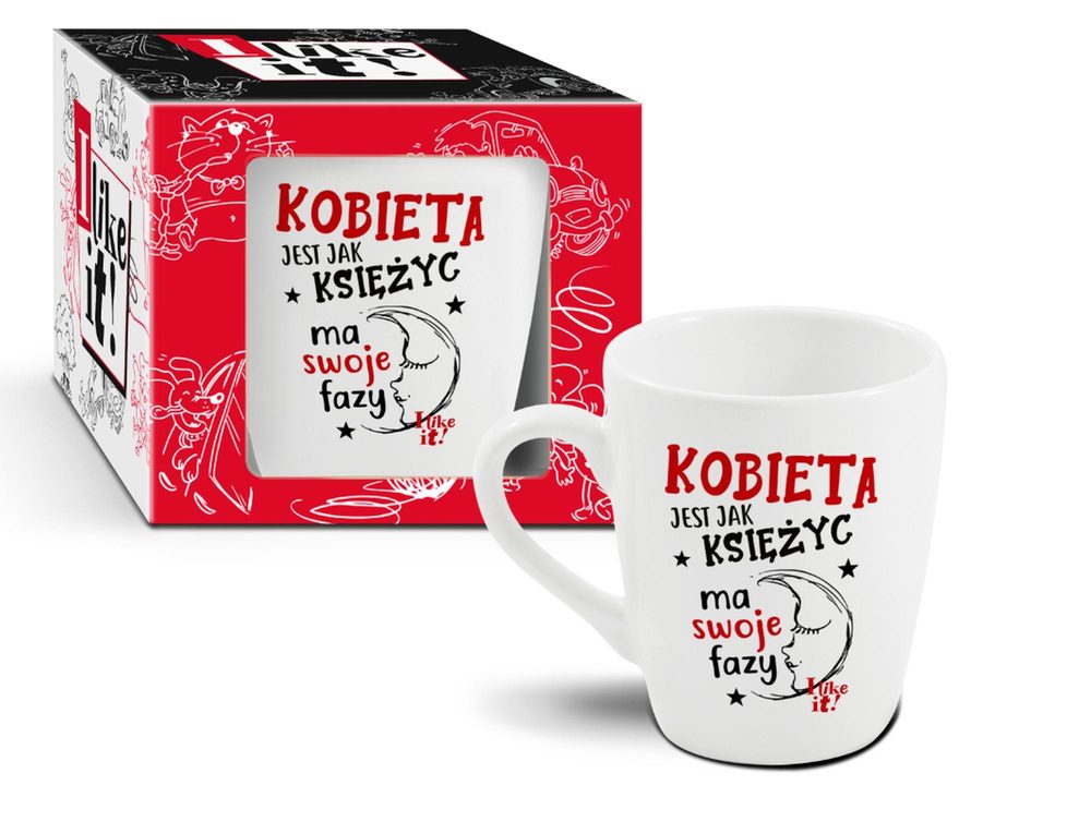 Kubek baryłka porcelanowy Kobieta jest jak księżyc 300 ml