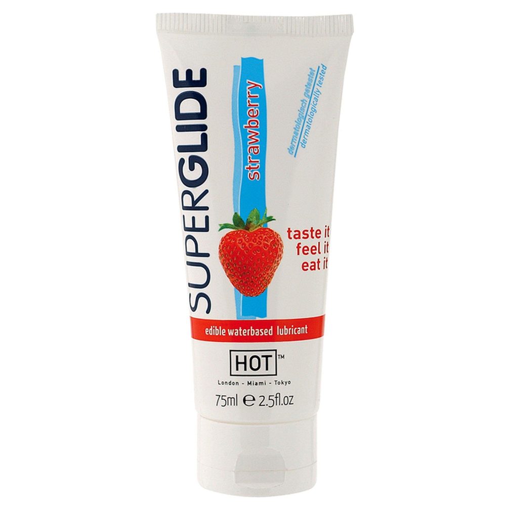 Żel poślizgowy Hot Superglide truskawkowy jadalny 75ml