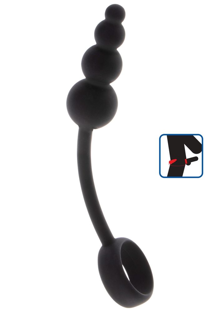 Korek analny z pierścieniem ToyJoy silikonowy czarny 22 cm