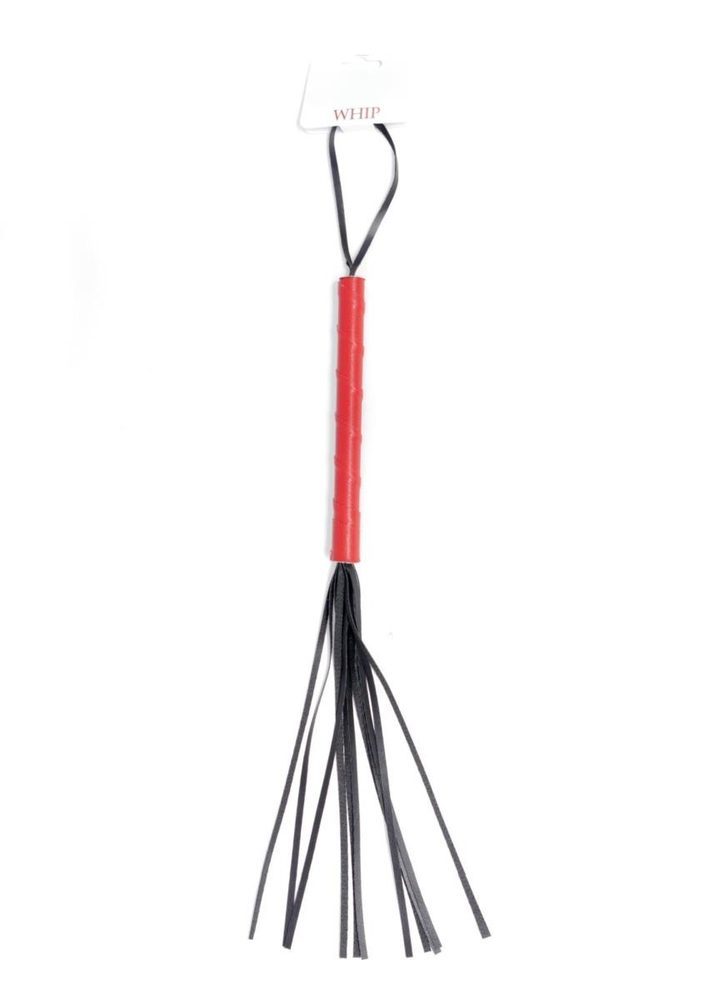 Pejcz ze skórzanymi paskami Fetish B Series czerwony 50 cm