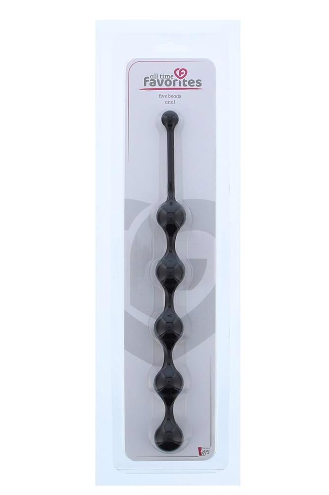 Sznur analny silikonowy 5 kulek Dream Toys czarny 28 cm