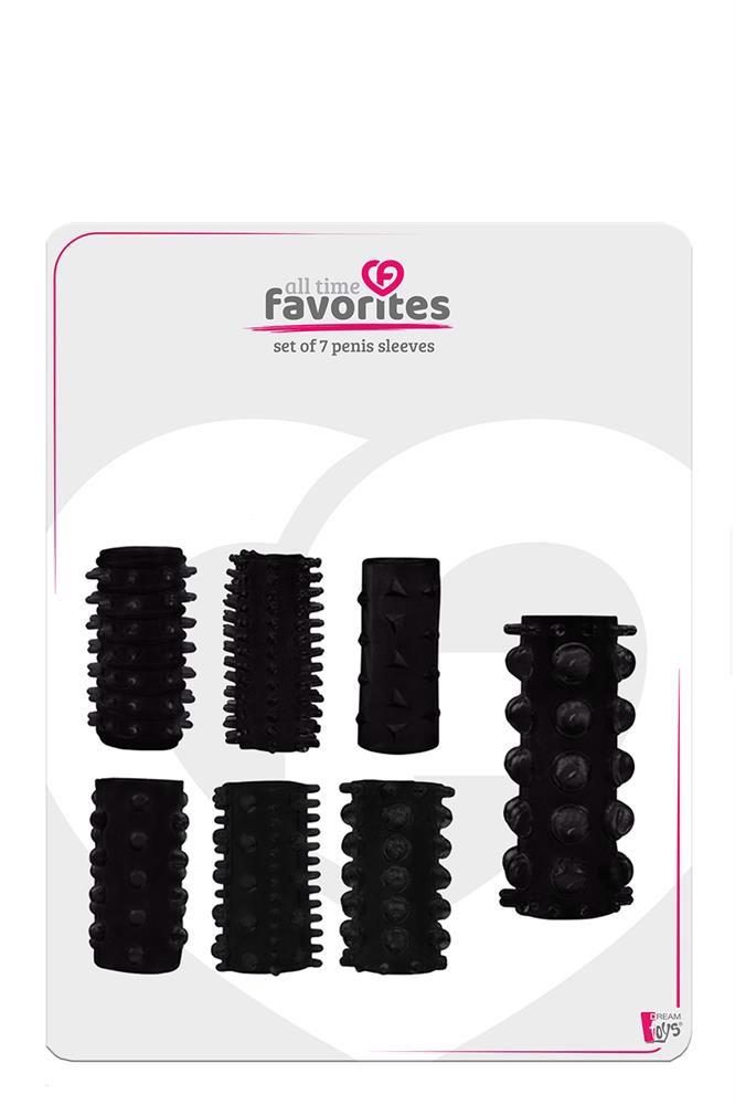 Zestaw 7 nakładek na penisa All Time Favorites Dream Toys czarny