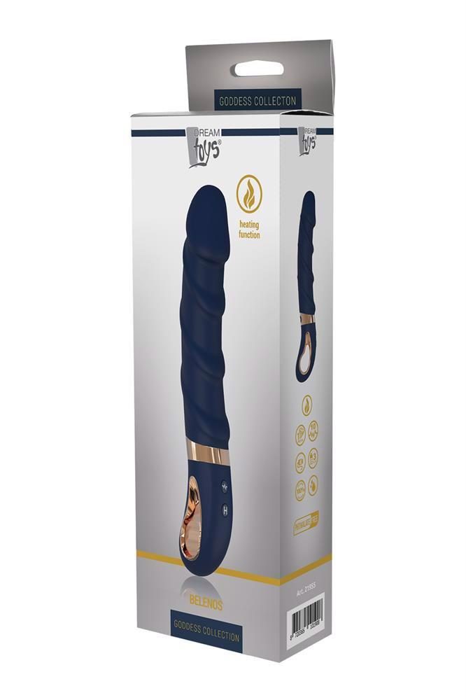 Wibrator punktu G Goddess Collection Belenos niebieski USB 23 cm