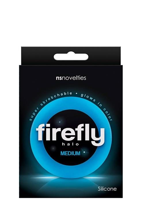 Pierścień erekcyjny silikonowy Firefly Halo niebieski świecący w ciemności