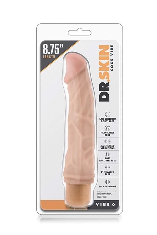 Wibrator realistyczny Dr Skin Vibe 6 Flesh Blush PVC