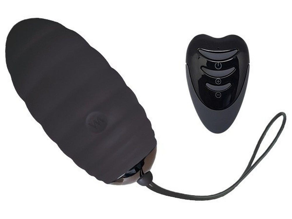 Jajko wibrujące silikonowe Adrien Lastic czarne z pilotem 7,5 cm