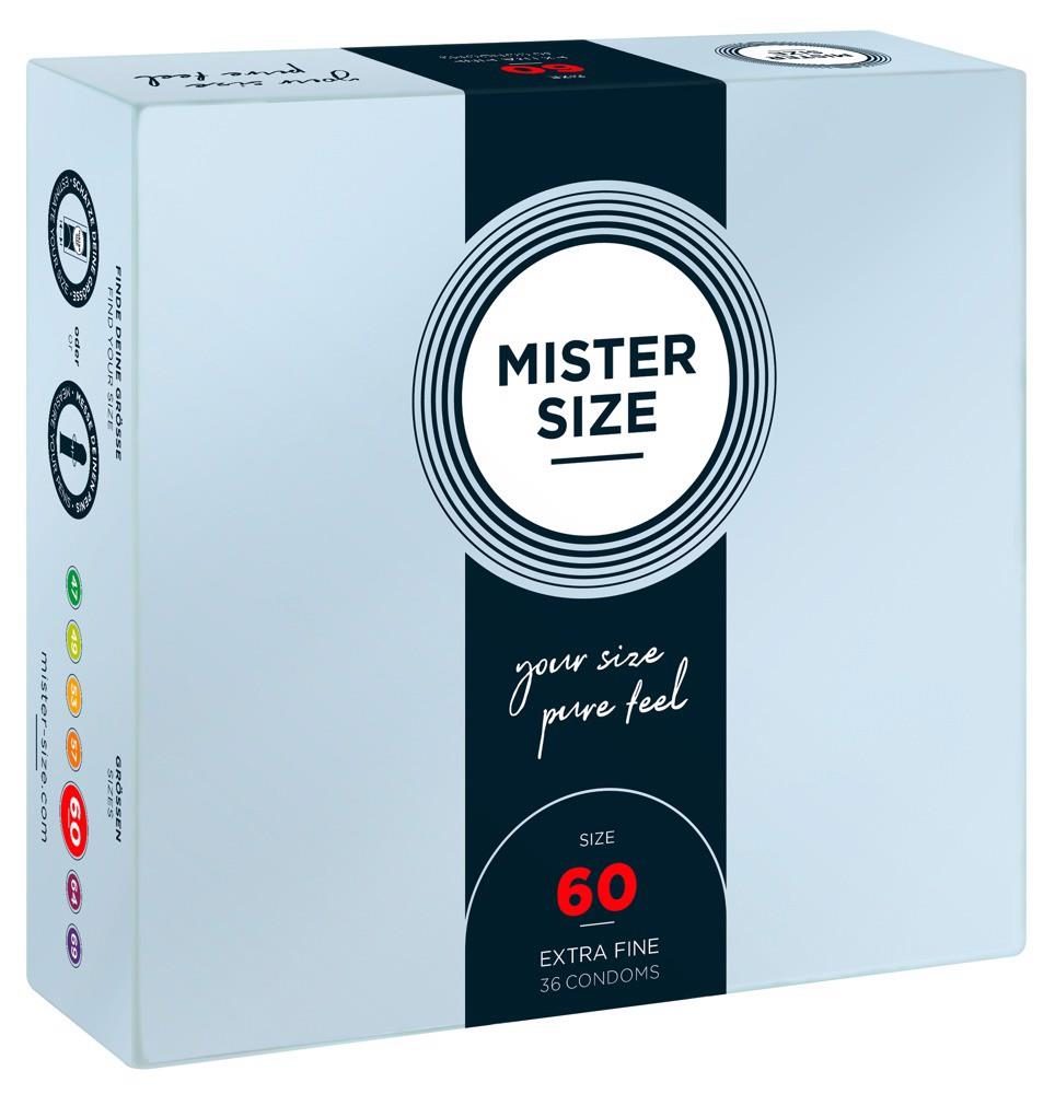 Prezerwatywy wegańskie Mister Size 60 mm 36 sztuk lateks naturalny