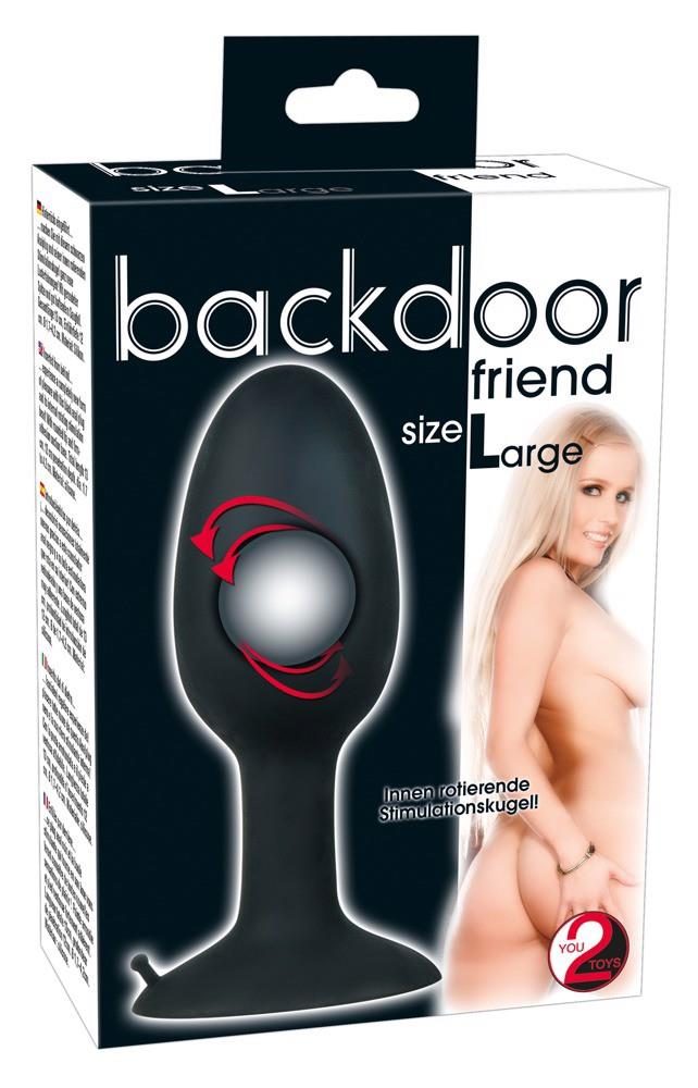 Korek analny silikonowy Backdoor Friend czarny 12 cm