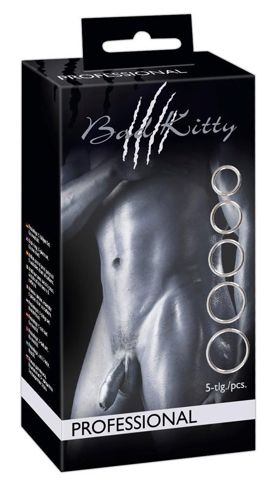 Zestaw 5 metalowych pierścieni Bad Kitty