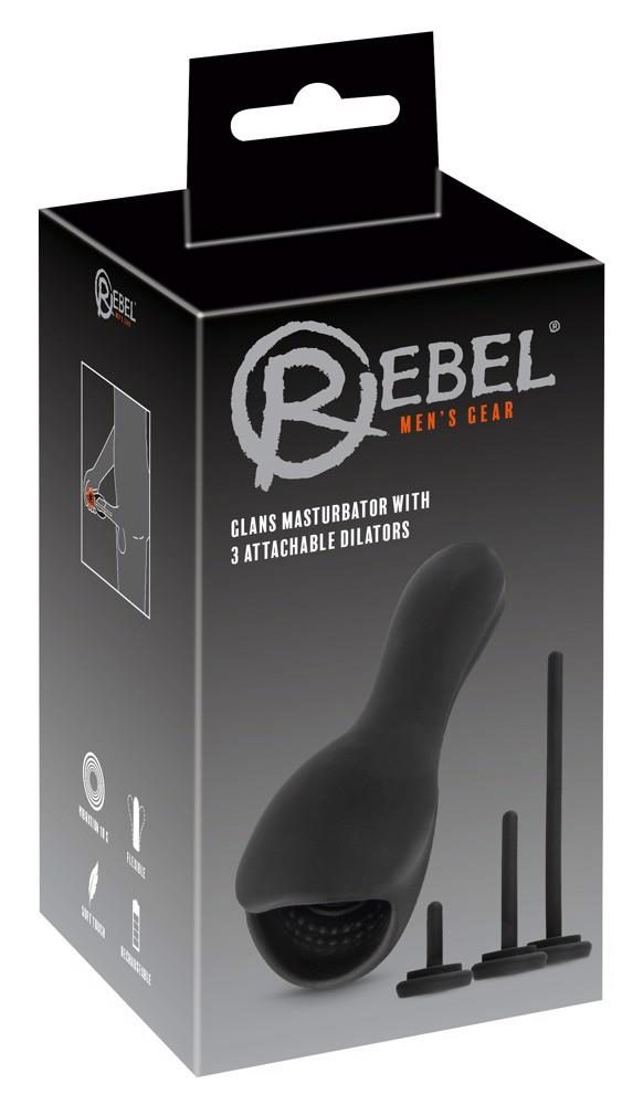 Masturbator Rebel do żołędzi z wibracją USB 14 cm