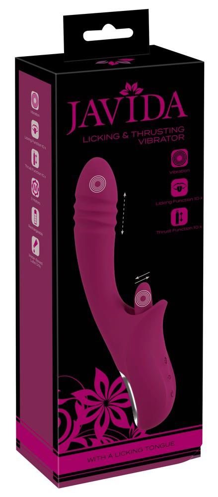 Wibrator Javida silikonowy z ruchomą stymulacją USB 22 cm