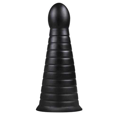 Korek analny BUTTR XXL żebrowany czarny z przyssawką 26 cm