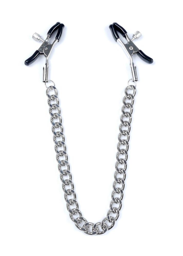 Zaciski na sutki regulowane z łańcuszkiem Fetish B Series 39 cm
